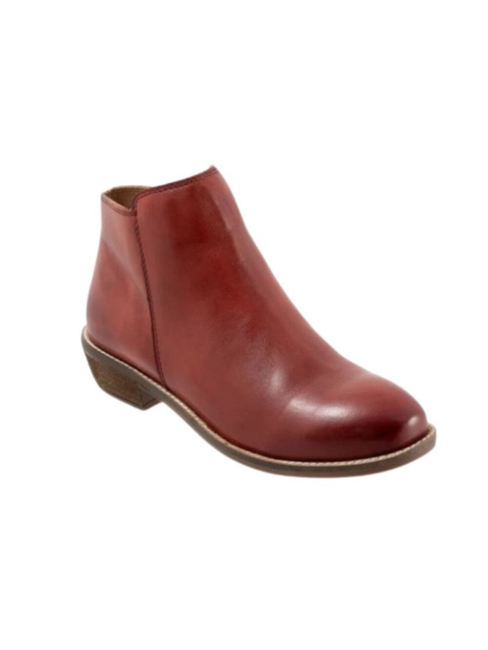 SoftWalk Rocklin 2.0 Women's Side-Zip Leather Ankle Bootie - Red
